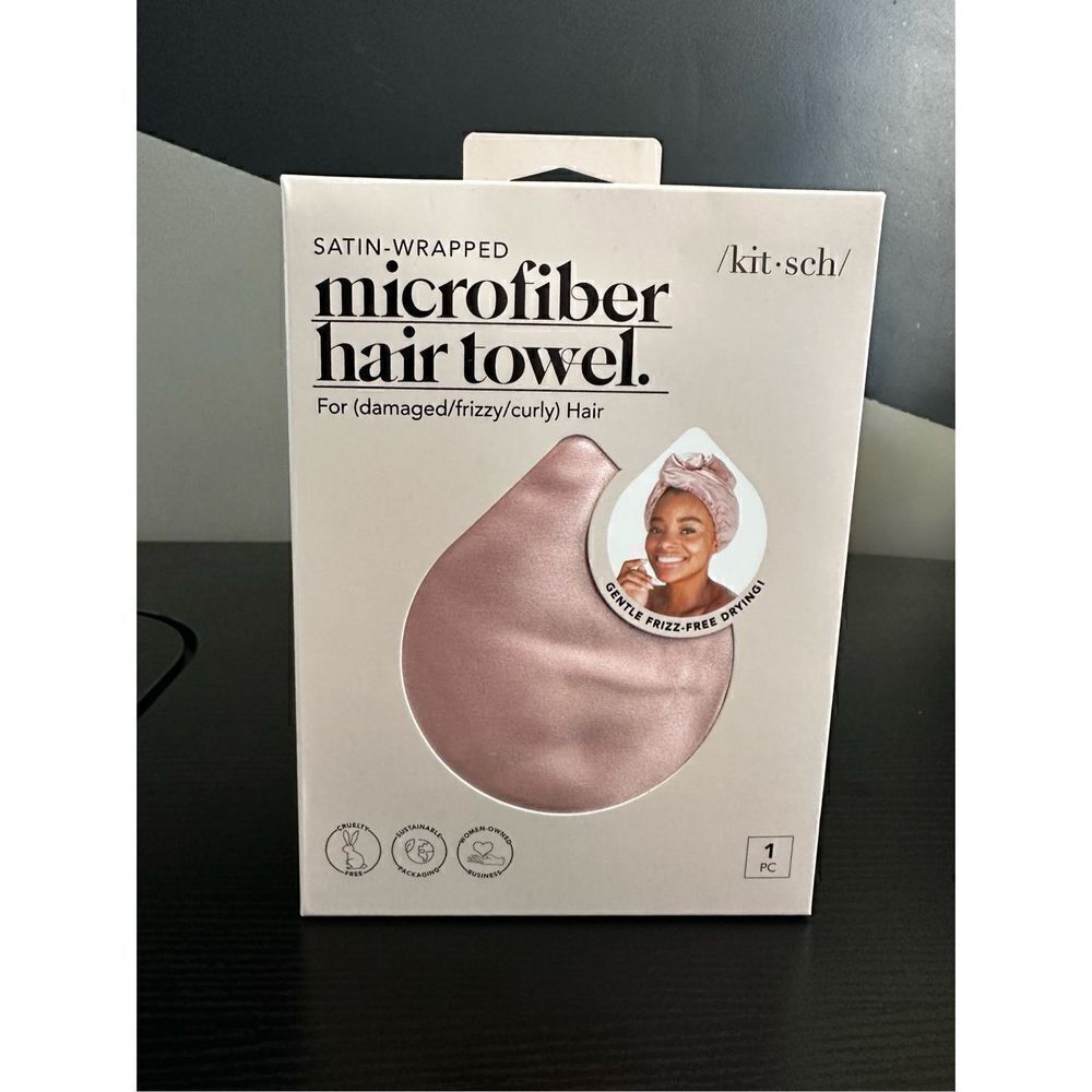 Kitsch Satin-Wrapped Hair Towel in Blush